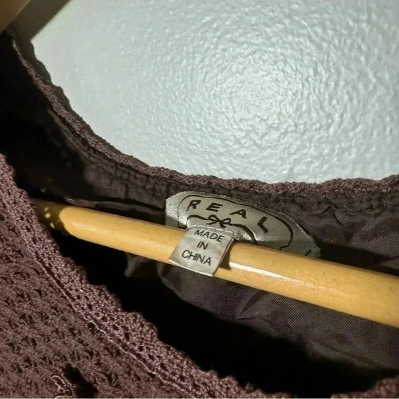 Vintage brown  Fairycore linen blend knit dress M - Picture 6 of 6